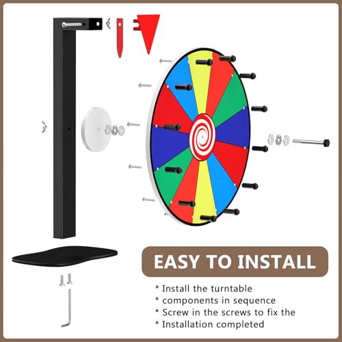 12-Inch Color Prize Wheel with 12 Slots – Dry-Erase Wheel for Parties, Carnivals & Classrooms