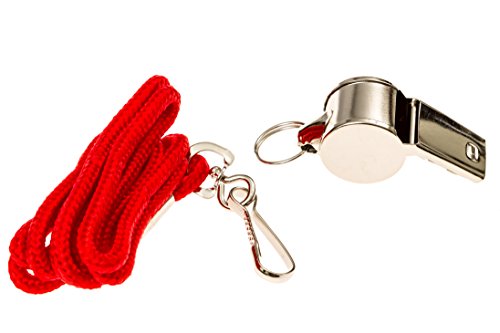 Super Loud Metal Whistle for Coaches and Referees - Red