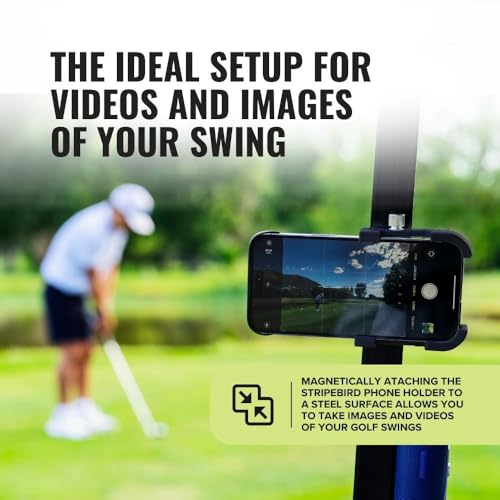 Magnetic Golf Cart Phone Holder - Black | Dual N52 Magnets