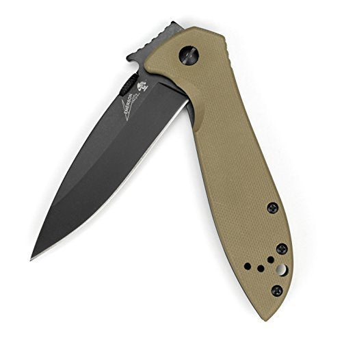 Kershaw Emerson CQC-K Pocket Knife - Model 6054BRNBLK, Manual Folding with Wave Feature