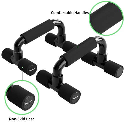Push Up Bars with Foam Grip - Black Pushup Handles for Home Gym
