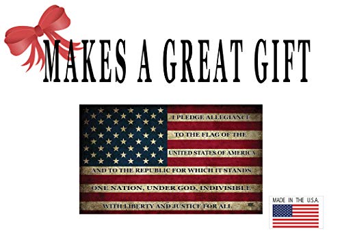 USA Flag Pledge of Allegiance Car Decal - Patriotic American Sticker 3x5 Inch
