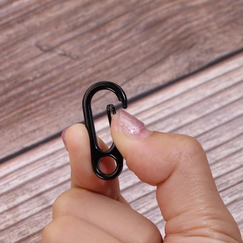 Mini Alloy Spring Snap Hooks - Quick Release Keychain Clips - Black