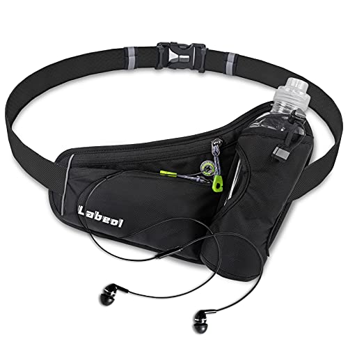 Waterproof Hydration Waist Pack with Bottle Holder - Black