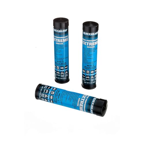 Quicksilver High Performance Marine Grease with PTFE - 3 Oz Cartridge Pack of 3