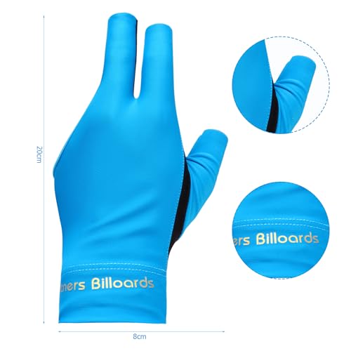 3-Finger Pool Glove for Left Hand - Breathable Non-Slip Billiard Glove