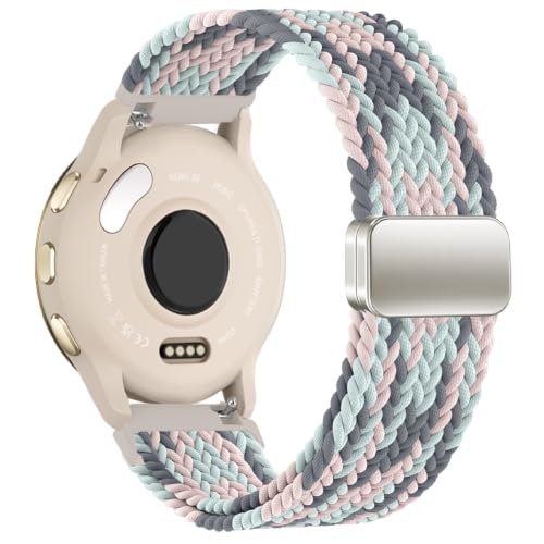 Magnetic Braided Watch Band for Garmin Venu 3S/Venu 4 - Gray, Pink, Blue