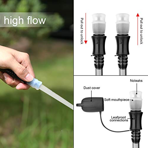 2L Blue Hydration Bladder with Cleaning Brush - Leak Proof Water Reservoir for Hiking & Camping