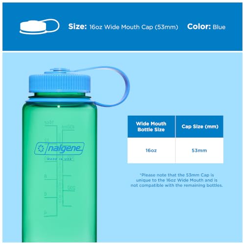 16oz Wide Mouth Water Bottle Lid - BPA-Free, Spill-Proof - Blue