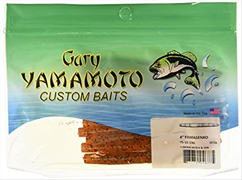 Slim Senko Worm 3" Soft Plastic Bait - Pumpkin Black Green Flake, 10 Pack