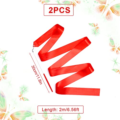 2pcs Dance Ribbons with Wand - 78.7 Inch Twirling Streamers