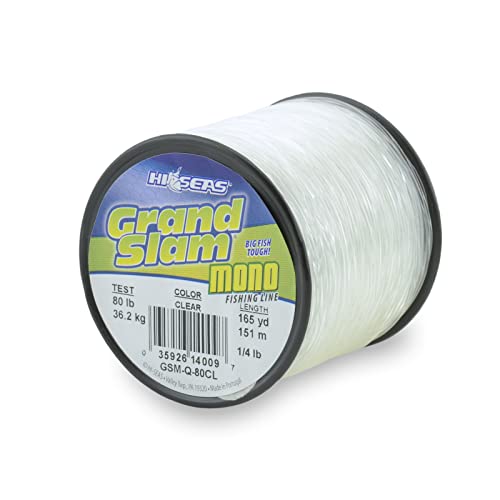 Hi-Seas Grand Slam Monofilament Fishing Line 80Lb 0.90mm 165yd Clear Pink Green Blue