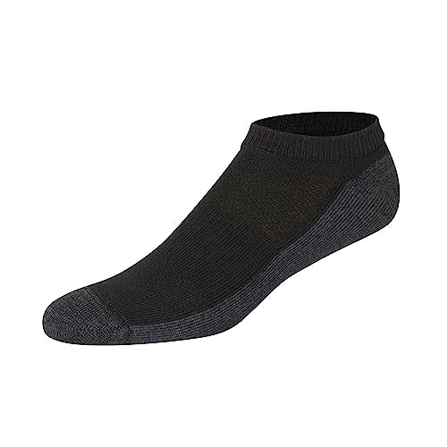 Hanes Men's X-temp Cushioned No Show Socks Pack of 12 Black Size 12-14