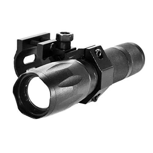 Trinity 1000 Lumen led Flashlight for mossberg 500 Pump Home Defense Tactical Hunting Optics Aluminum Black Picatinny Weaver Mounted Adapter Single Rail Mount.