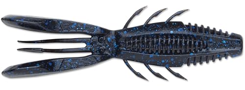Rapala CrushCity Bronco Bug Soft Plastic Bass Lure - Black Blue Flake, 4"