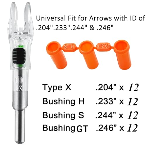 12 Pack Lighted Arrow Nocks with ON/OFF Switch for Archery
