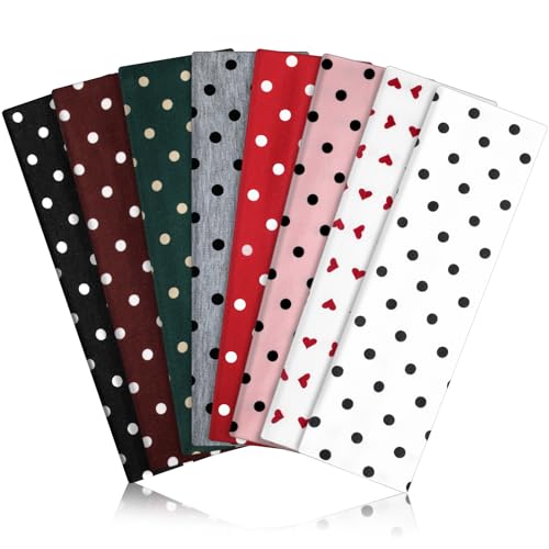 VANRUID 8PCS Polka Dot Summer Elastic Non-Slip Hair Headbands for Women