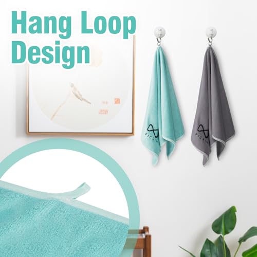 Microfiber Gym Towels 2 Pack - 15x31 Inch Grey-Green