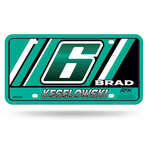 NASCAR Racing Metal Auto License Plate 6" x 12" - Brad Keselowski