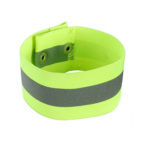 High Visibility Reflective Arm/Leg Band - Snap Closure, Lime, Large/X-Large