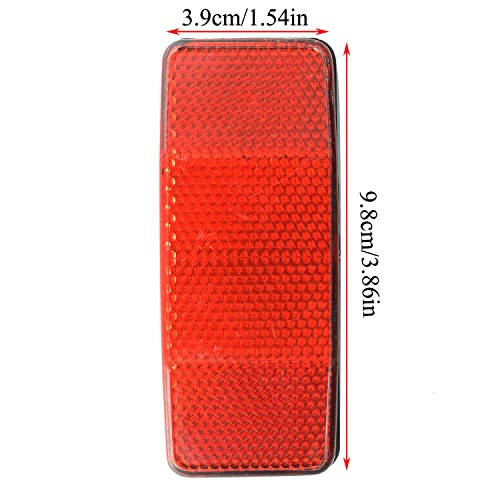 Bicycle Rear Rack Reflector - Red Plastic Safety Accessory 98x39mm