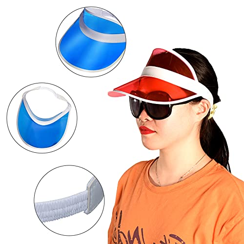 6 Pack UV Protection Sun Visor Hats - Lightweight & Breathable