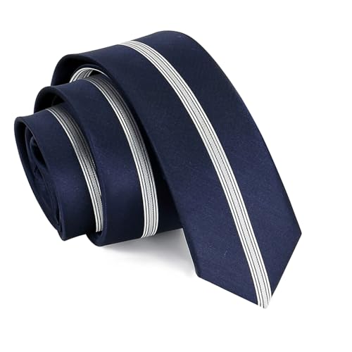 Slim Navy Blue Polka Dot Necktie - 2.36 Inches Wide