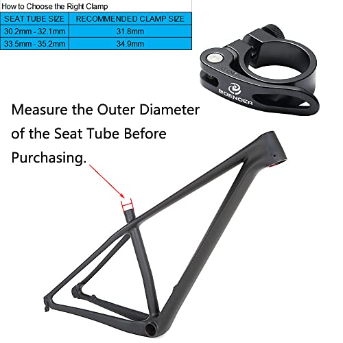 Bicycle Quick Release Seatpost Clamp - Anodized Aluminum 31.8mm Red