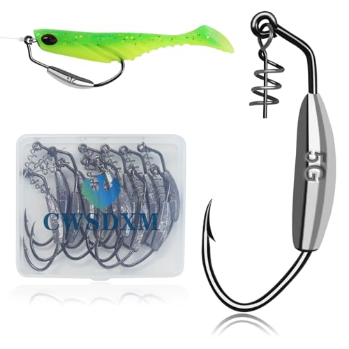 Weighted Swimbait Hooks - 6pcs Underspin with Spinner Blades - C-3/16oz