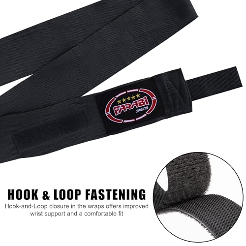 Kids Boxing Hand Wraps - 100 Inch Long - Black