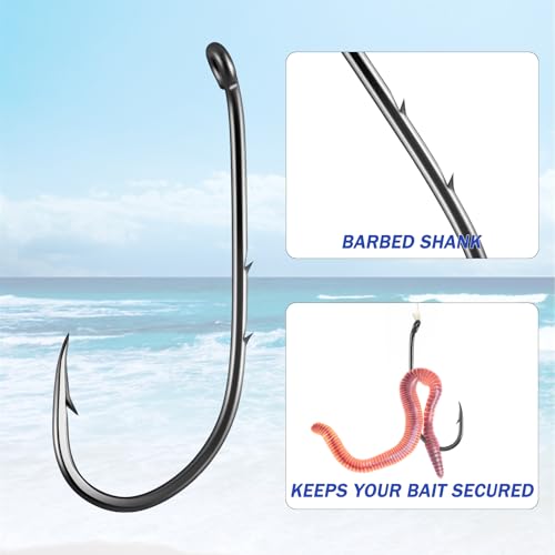 100 Pack Baitholder Fishing Hooks - Freshwater & Saltwater #10