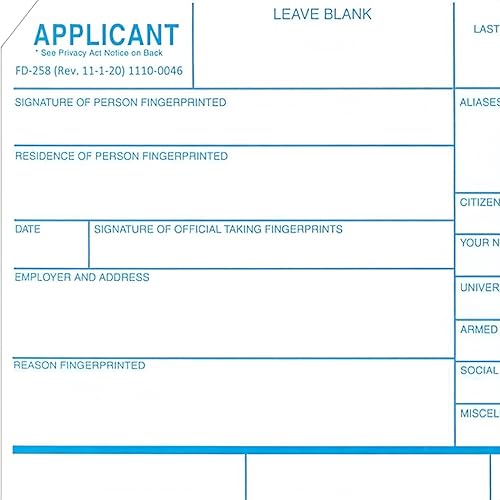 30 Pack FD-258 Fingerprint Kit - Includes Reusable Ink Pad, Instructions, Newest Version (11-1-20) for Fingerprinting SBR & More