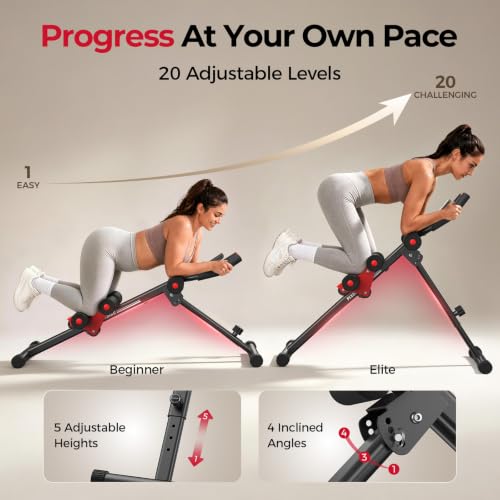 Foldable Ab Workout Machine for Home Gym - Adjustable Angles