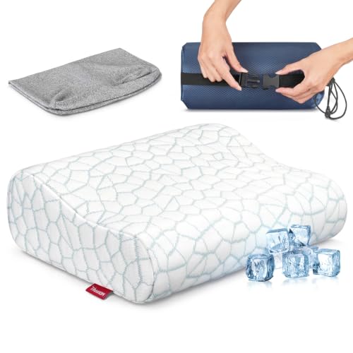Travel Memory Foam Pillow - Portable Neck Support for Camping & Flying