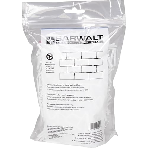 BARWALT Precision Tile Spacers, 1/16 Inch Tile Leveling and Grout Installation Tool, 1000 Pack, 15TTS