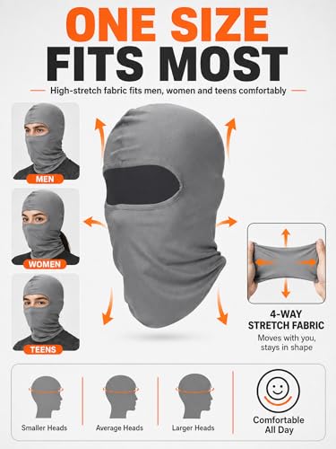 Full Face Cover Ski Balaclava - 6 Pcs Multicolor Set