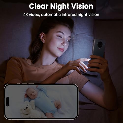 4K Spy Camera, True Wireless Hidden Camera, 2.4G WiFi Needed, Spy Cam Home, 30-Day Standby, Portable Cordless Security Camera with Cloud/SD Storage, Auto Night Vision, More Precise Motion Detection