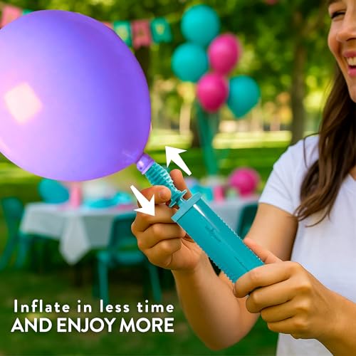 Manual Balloon Inflator - 2-Way Dual Action Air Pump, 1 Pack