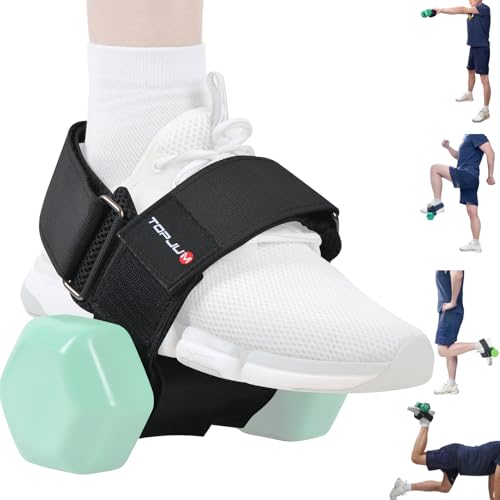 TOPJUM Jet Black Dumbbell Foot Attachment for Leg & Tibialis Strength Training