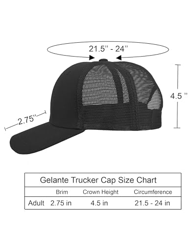 Gelante Mesh Trucker Baseball Cap Snapback Hat Structured Front Panel