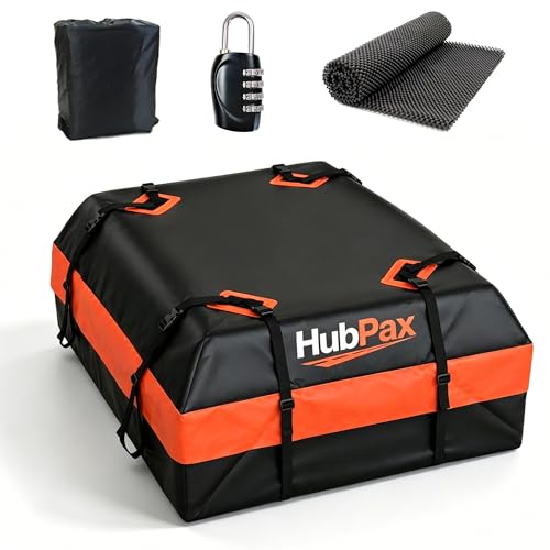 15 Cu Ft Rooftop Cargo Carrier Bag - Fits Any Vehicle Without Rack