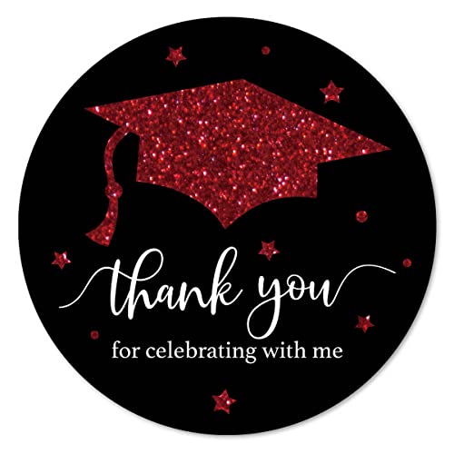 Graduation Thank You Stickers 2in - 40-Pack Congrats Party Favor Labels