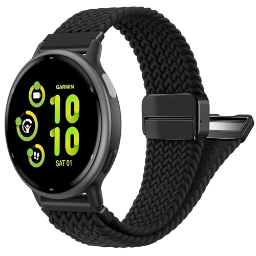 Magnetic Braided Band for Garmin Vivoactive 5/6 - Black