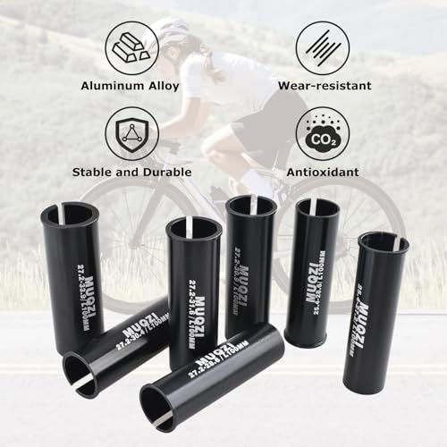 Aluminum Alloy Bike Seat Post 25.4mm x 350mm - Shim for 27.2mm