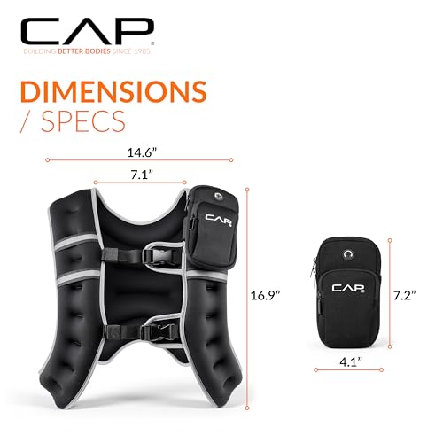 CAP 20 lb Reflective Green Weighted Vest for Running & Training
