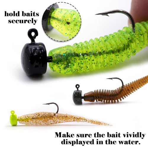 Ned Rig Jig Heads - 10pcs Mushroom Heads 1/16oz for Bass Fishing