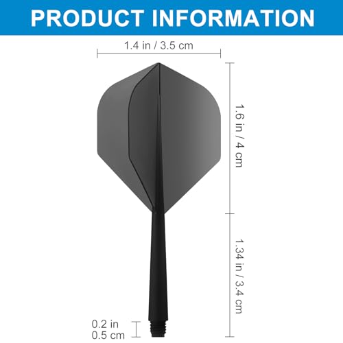 Integrated Dart Shafts and Flights - 6pcs Transparent Black