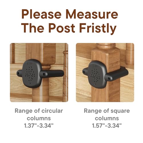 Baby Gate Banister Adapter, 2Pcs Applied to Mesh & Iron Gates, Fit Square/Round Railings, No-Drilling Mounting Stair Banister Protector, Black