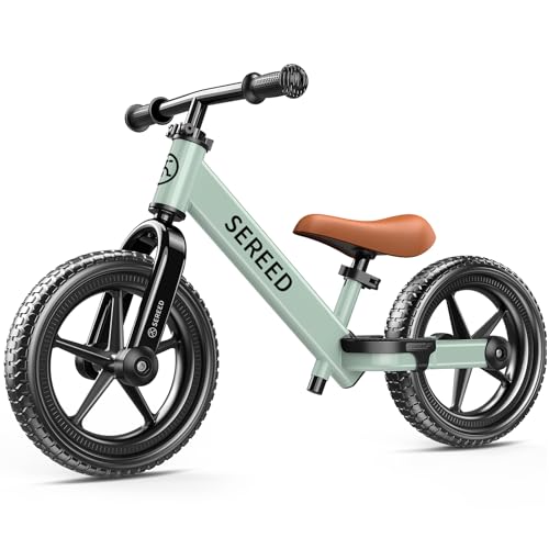 SEREED Mint Green Toddler Balance Bike for 2-5 Year Olds Adjustable Kids Bike Toy