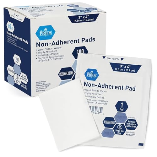 Sterile Non-Stick Wound Care Pads, Highly Absorbent, 3x4 Inch, Pack of 100